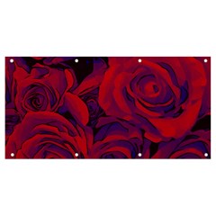 Roses Red Purple Flowers Pretty Banner And Sign 8  X 4  by Ravend