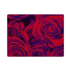 Roses Red Purple Flowers Pretty One Side Premium Plush Fleece Blanket (mini) by Ravend