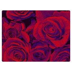 Roses Red Purple Flowers Pretty One Side Premium Plush Fleece Blanket (extra Small) by Ravend