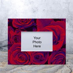 Roses Red Purple Flowers Pretty White Tabletop Photo Frame 4 x6  by Ravend