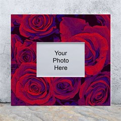 Roses Red Purple Flowers Pretty White Wall Photo Frame 5  X 7 