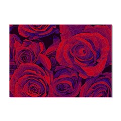 Roses Red Purple Flowers Pretty Crystal Sticker (a4)