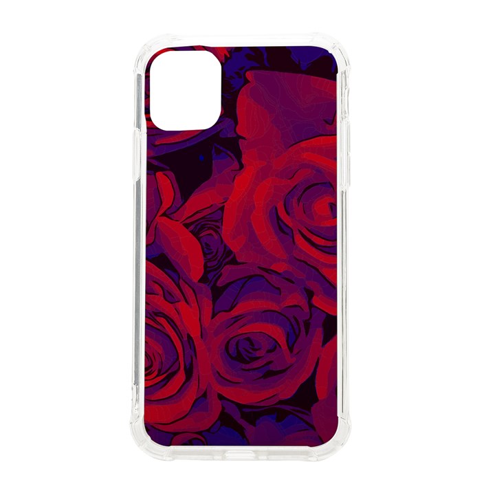 Roses Red Purple Flowers Pretty iPhone 11 TPU UV Print Case