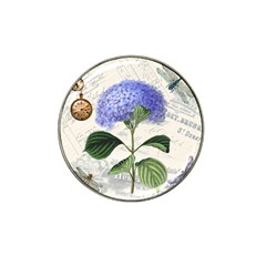 Blue Hydrangea Flower Painting Vintage Shabby Chic Dragonflies Hat Clip Ball Marker (10 Pack) by danenraven