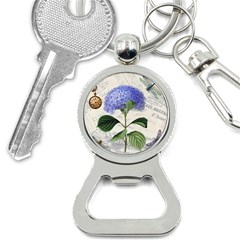 Blue Hydrangea Flower Painting Vintage Shabby Chic Dragonflies Bottle Opener Key Chain by danenraven