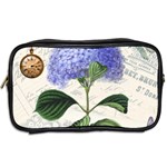 Blue Hydrangea Flower Painting Vintage Shabby Chic Dragonflies Toiletries Bag (Two Sides) Back