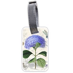 Blue Hydrangea Flower Painting Vintage Shabby Chic Dragonflies Luggage Tag (one Side) by danenraven