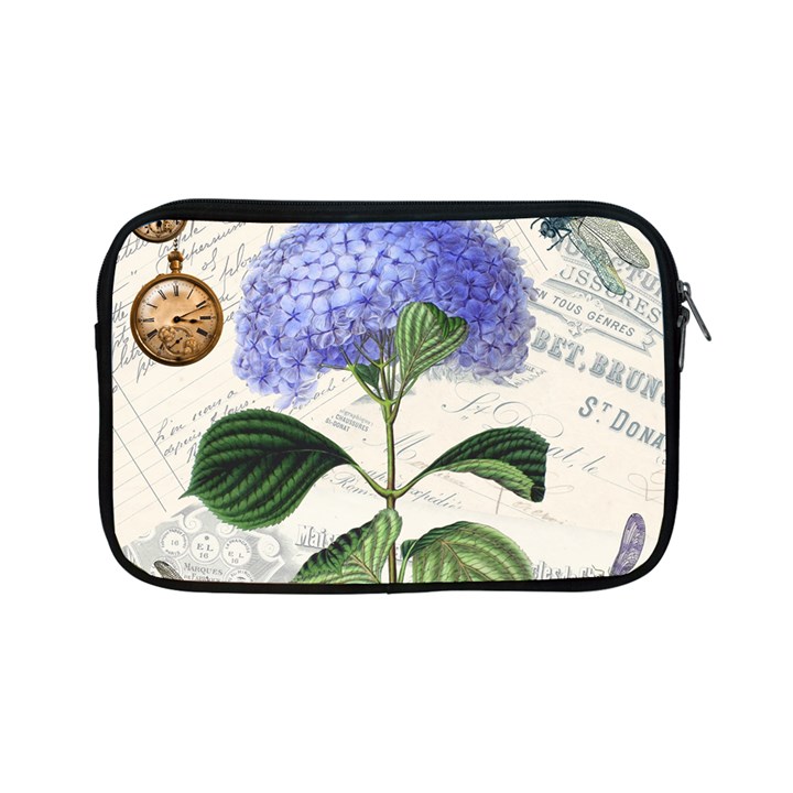 Blue Hydrangea Flower Painting Vintage Shabby Chic Dragonflies Apple iPad Mini Zipper Cases