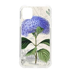 Blue Hydrangea Flower Painting Vintage Shabby Chic Dragonflies Iphone 11 Tpu Uv Print Case by danenraven