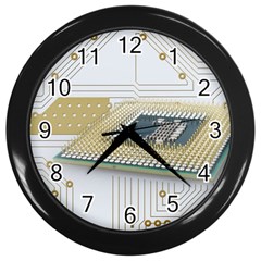 Technics Design Element Set Pattern Graphic Symbol Wall Clock (black) by danenraven