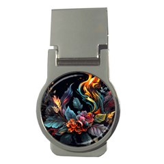 Flowers Flame Abstract Floral Money Clips (round)  by Ravend