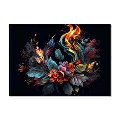 Flowers Flame Abstract Floral Sticker A4 (100 Pack) by Ravend