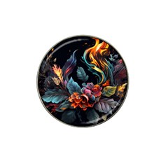 Flowers Flame Abstract Floral Hat Clip Ball Marker