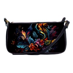 Flowers Flame Abstract Floral Shoulder Clutch Bag by Ravend