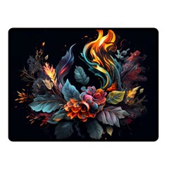 Flowers Flame Abstract Floral Fleece Blanket (small) by Ravend