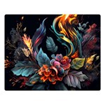 Flowers Flame Abstract Floral One Side Premium Plush Fleece Blanket (Large) 80 x60  Blanket Front