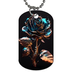 Gold Flower Rose Metal Rose Dog Tag (two Sides) by Ravend