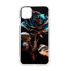 Gold Flower Rose Metal Rose Iphone 11 Tpu Uv Print Case by Ravend