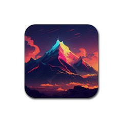 Mountain Sky Color Colorful Night Rubber Coaster (square) by Ravend