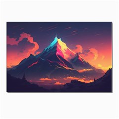 Mountain Sky Color Colorful Night Postcard 4 x 6  (pkg Of 10) by Ravend