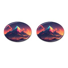 Mountain Sky Color Colorful Night Cufflinks (oval) by Ravend