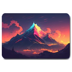 Mountain Sky Color Colorful Night Large Doormat by Ravend