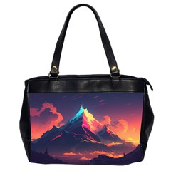 Mountain Sky Color Colorful Night Oversize Office Handbag (2 Sides) by Ravend