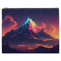 Mountain Sky Color Colorful Night Cosmetic Bag (xxxl) by Ravend