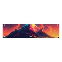 Mountain Sky Color Colorful Night Banner And Sign 4  X 1 