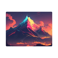 Mountain Sky Color Colorful Night One Side Premium Plush Fleece Blanket (mini)