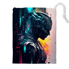 Who Sample Robot Prettyblood Drawstring Pouch (5xl) by Ravend