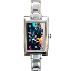 Who Sample Robot Prettyblood Rectangle Italian Charm Watch by Ravend