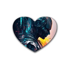 Who Sample Robot Prettyblood Rubber Heart Coaster (4 Pack) by Ravend