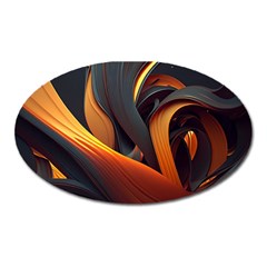 Swirls Abstract Watercolor Colorful Oval Magnet by Ravend