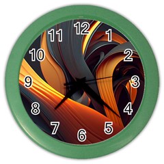 Swirls Abstract Watercolor Colorful Color Wall Clock by Ravend