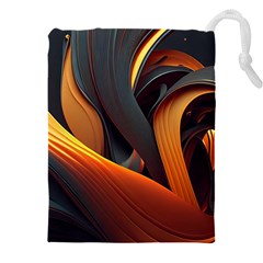 Swirls Abstract Watercolor Colorful Drawstring Pouch (4xl) by Ravend