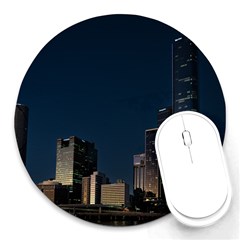 Skyline Brisbane Sunset Downtown Round Mousepad by Ravend