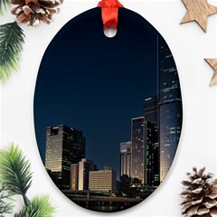 Skyline Brisbane Sunset Downtown Ornament (oval)