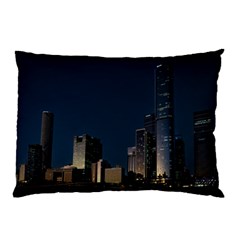 Skyline Brisbane Sunset Downtown Pillow Case (two Sides) by Ravend