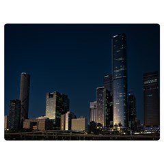 Skyline Brisbane Sunset Downtown Premium Plush Fleece Blanket (extra Small) by Ravend