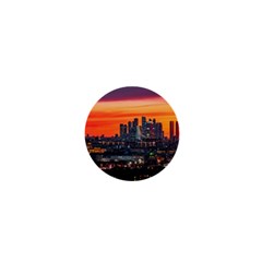 Downtown Skyline Sunset Buildings 1  Mini Magnets by Ravend