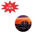 Downtown Skyline Sunset Buildings 1  Mini Magnet (10 pack)  Front