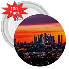 Downtown Skyline Sunset Buildings 3  Buttons (100 Pack)  by Ravend