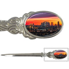 Downtown Skyline Sunset Buildings Letter Opener by Ravend