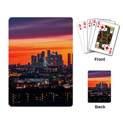 Downtown Skyline Sunset Buildings Playing Cards Single Design (rectangle) by Ravend