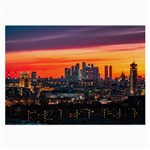 Downtown Skyline Sunset Buildings Large Glasses Cloth (2 Sides) Front