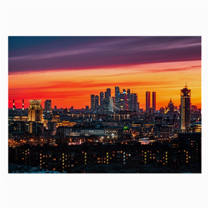 Downtown Skyline Sunset Buildings Large Glasses Cloth (2 Sides)