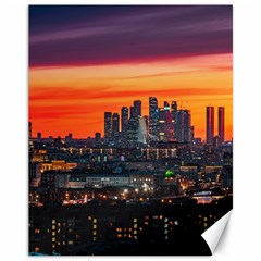 Downtown Skyline Sunset Buildings Canvas 11  X 14  by Ravend