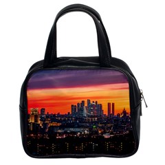 Downtown Skyline Sunset Buildings Classic Handbag (two Sides) by Ravend