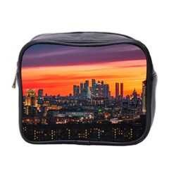 Downtown Skyline Sunset Buildings Mini Toiletries Bag (two Sides) by Ravend